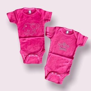 Gerber Custom Bling Onesies in Pink - Set of 2